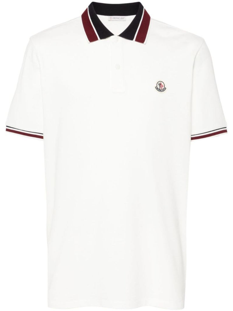 White Logo AppliquÃ_x0083_Â© Polo Shirt