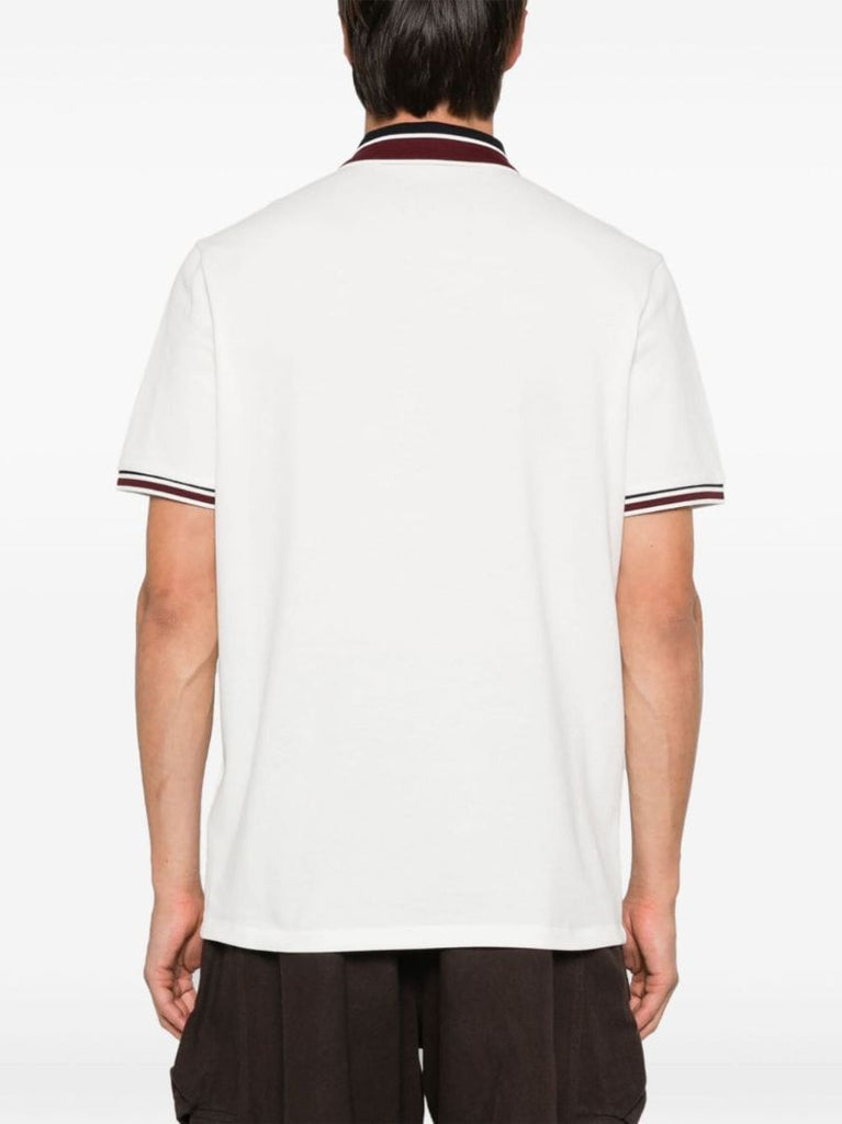 White Logo AppliquÃ_x0083_Â© Polo Shirt
