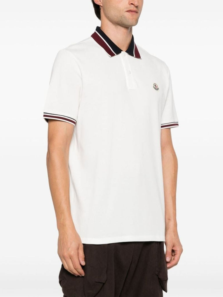 White Logo AppliquÃ_x0083_Â© Polo Shirt