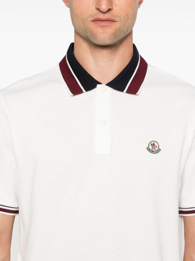 White Logo AppliquÃ_x0083_Â© Polo Shirt