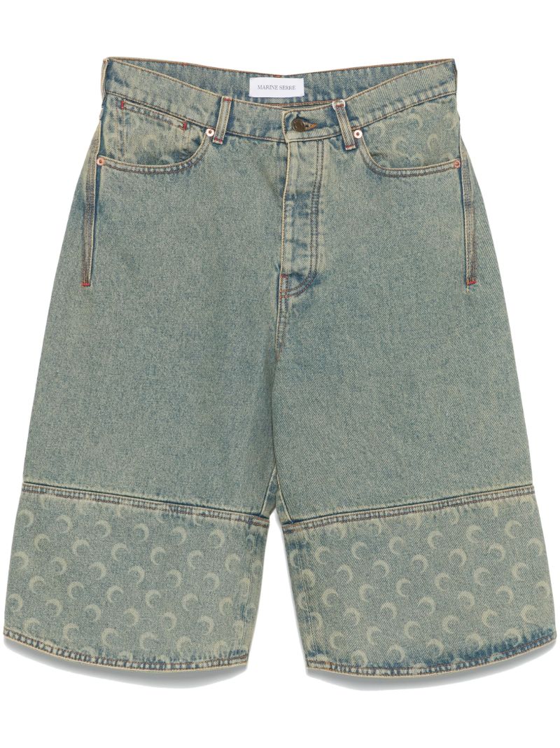 Blue Crescent Moon-print Shorts