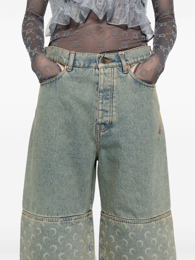 Blue Crescent Moon-print Shorts