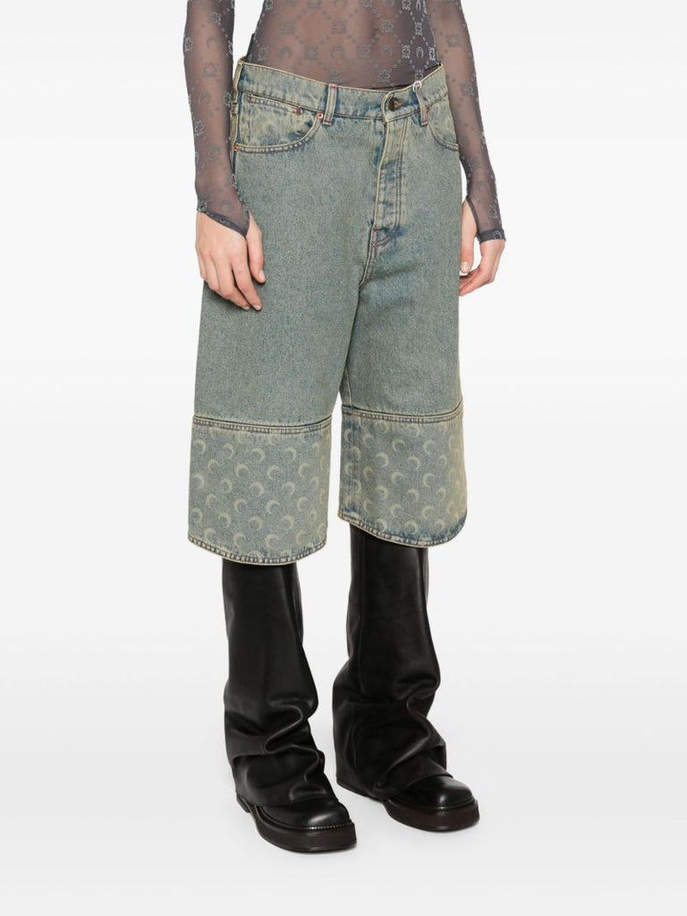 Blue Crescent Moon-print Shorts
