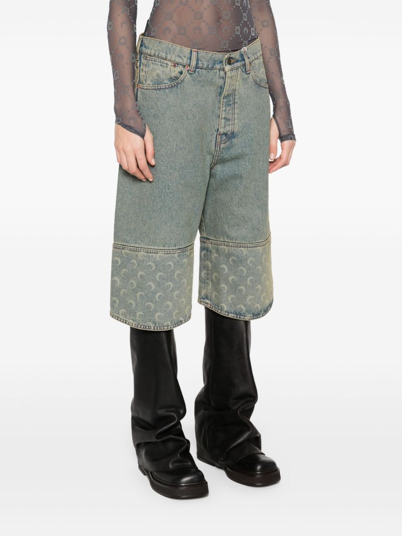 Blue Crescent Moon-print Shorts