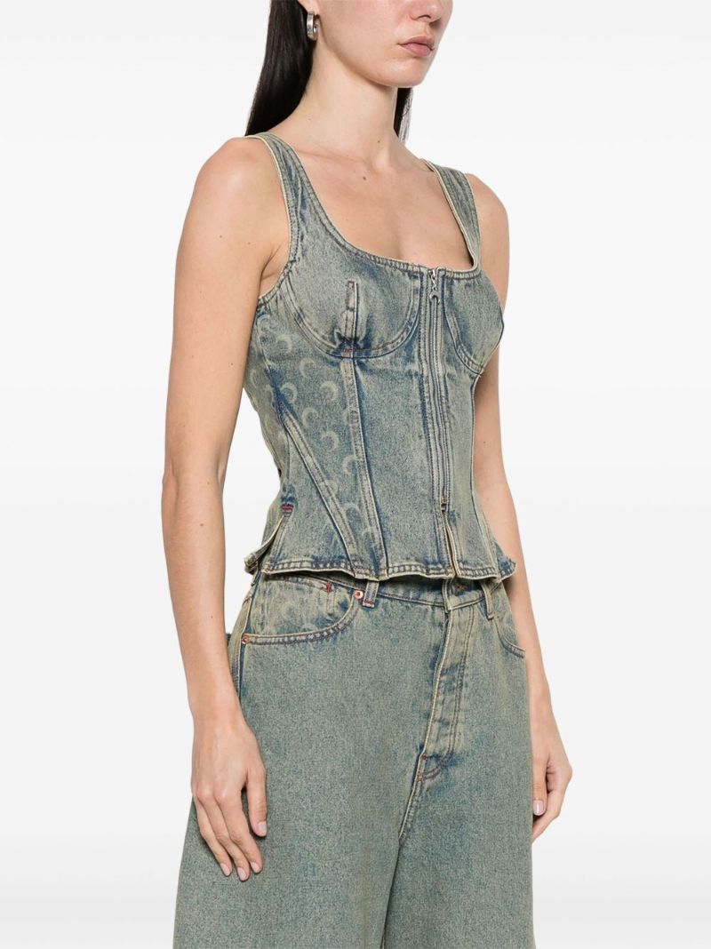 Crescent Moon Denim Top