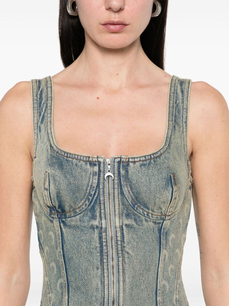 Crescent Moon Denim Top