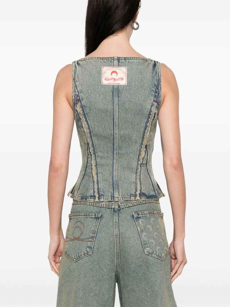 Crescent Moon Denim Top