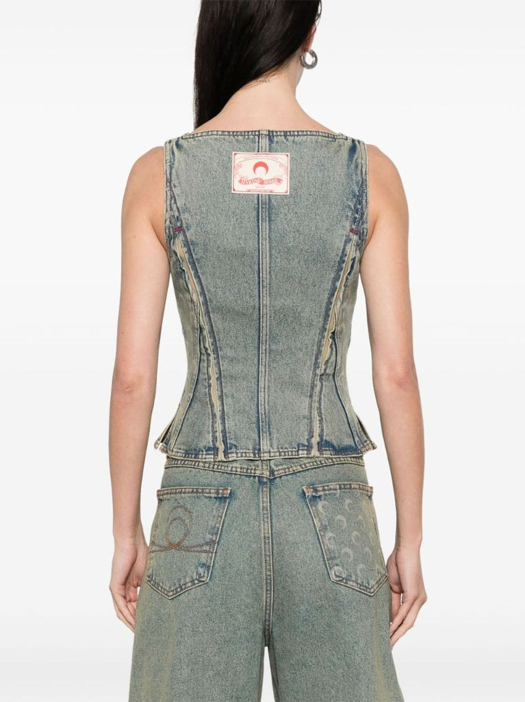 Crescent Moon Denim Top