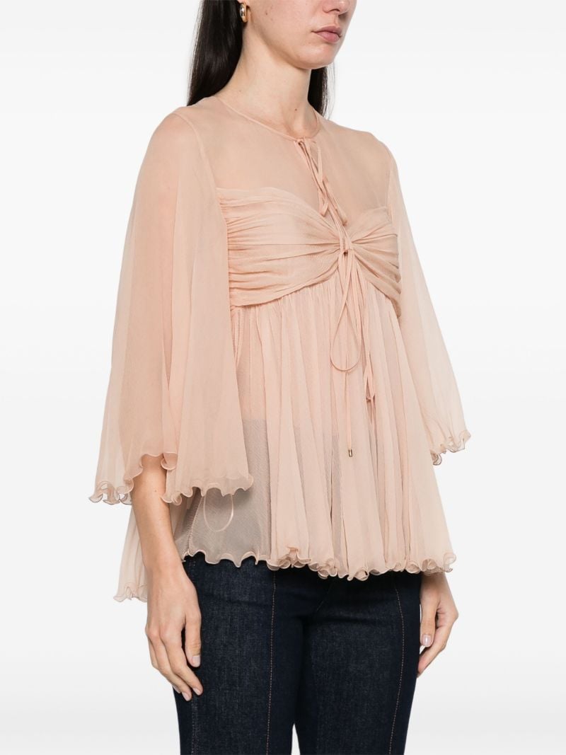 Pink Pleated Top