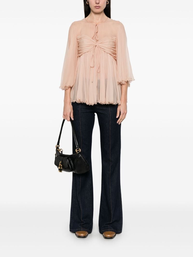 Pink Pleated Top