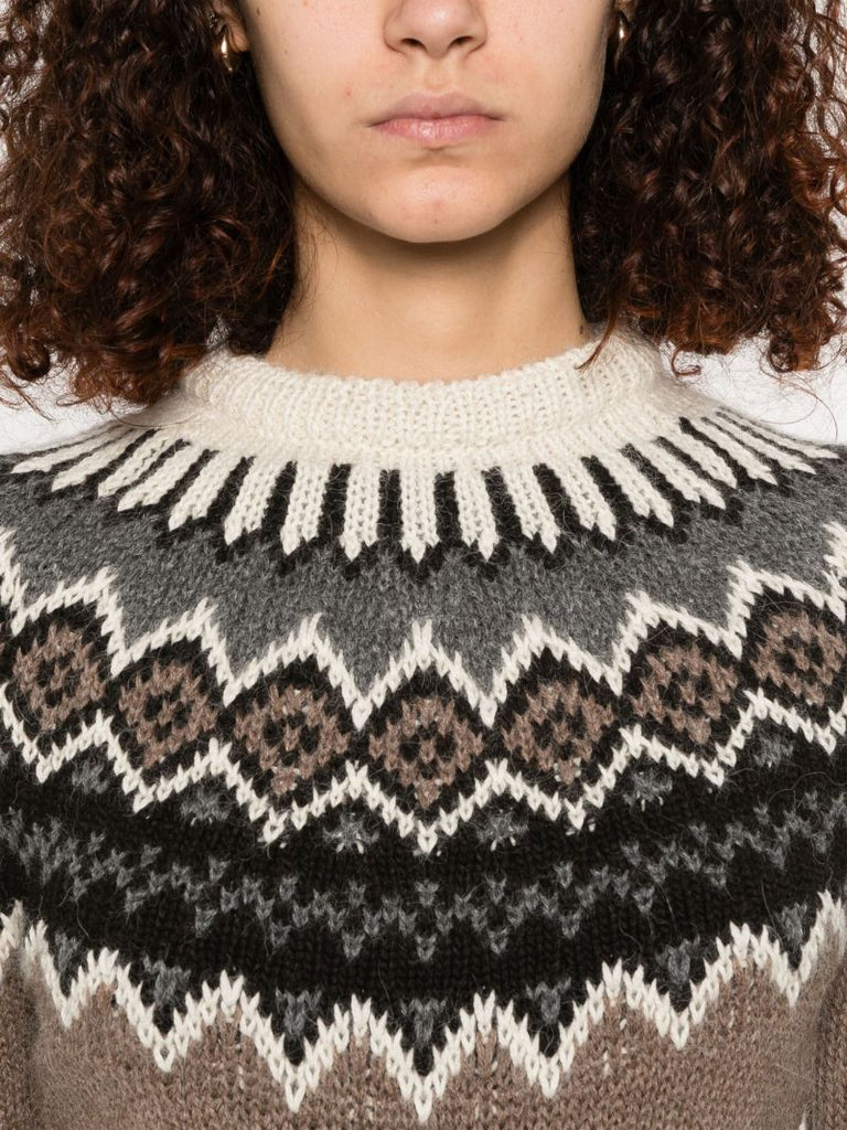 Brown Fair-isle Knit Sweater
