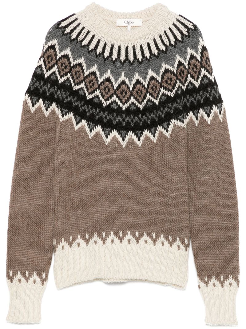 Brown Fair-isle Knit Sweater