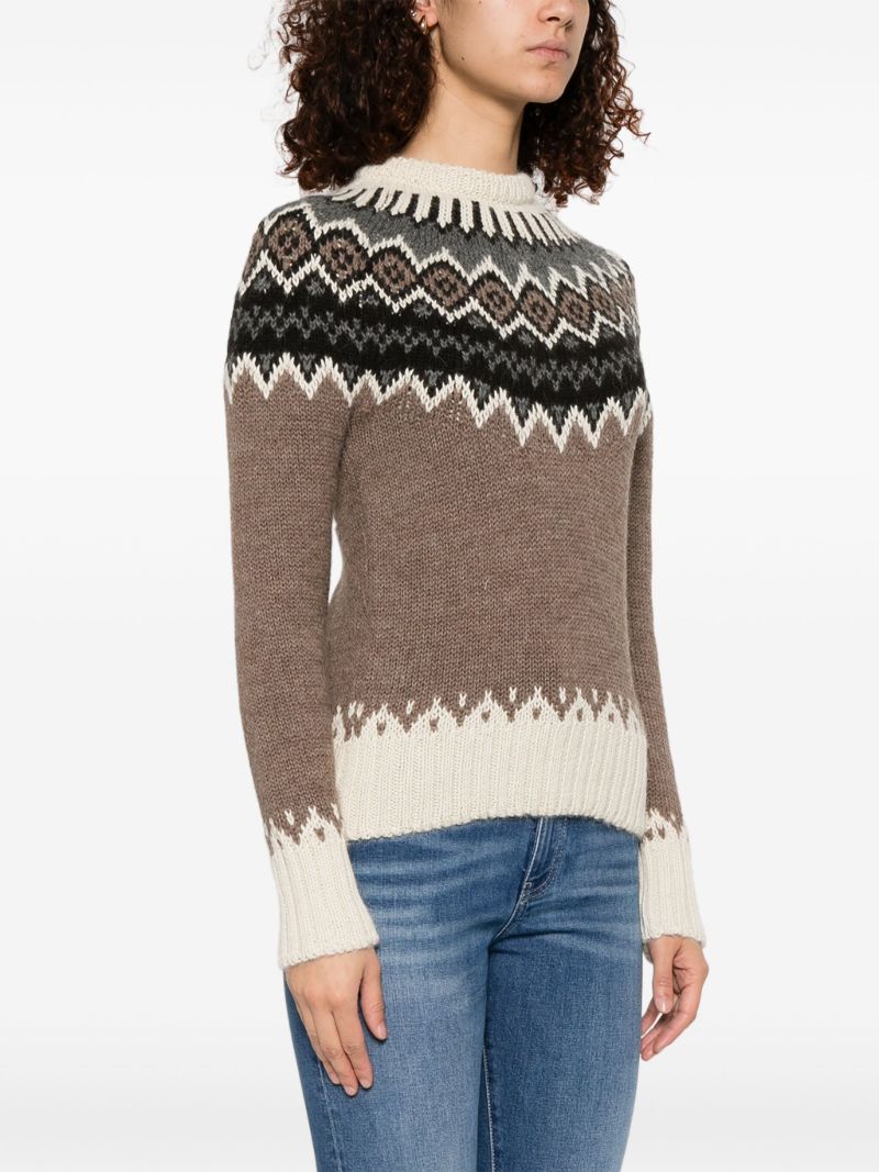 Brown Fair-isle Knit Sweater
