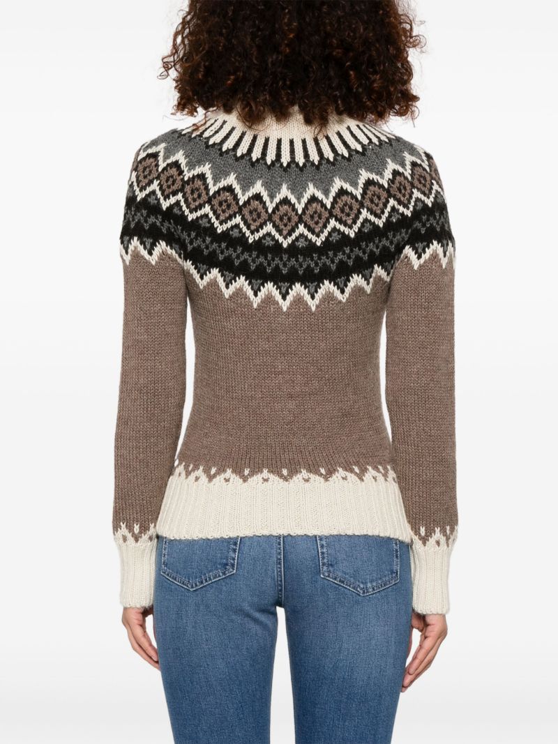 Brown Fair-isle Knit Sweater
