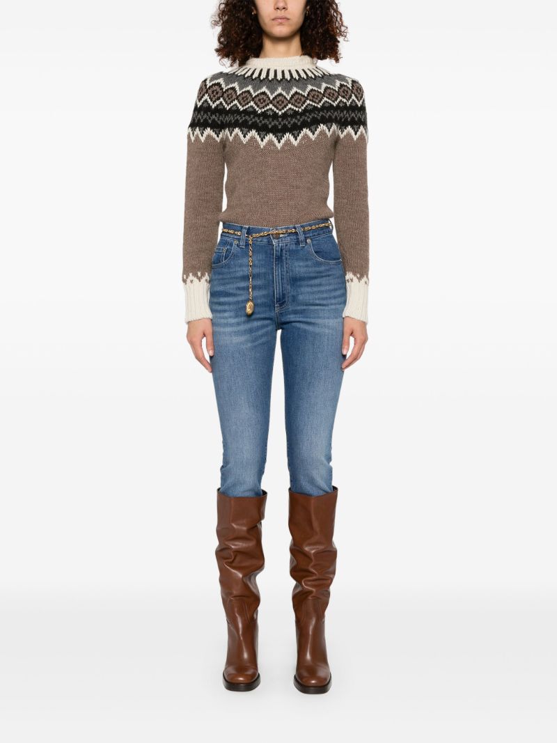 Brown Fair-isle Knit Sweater