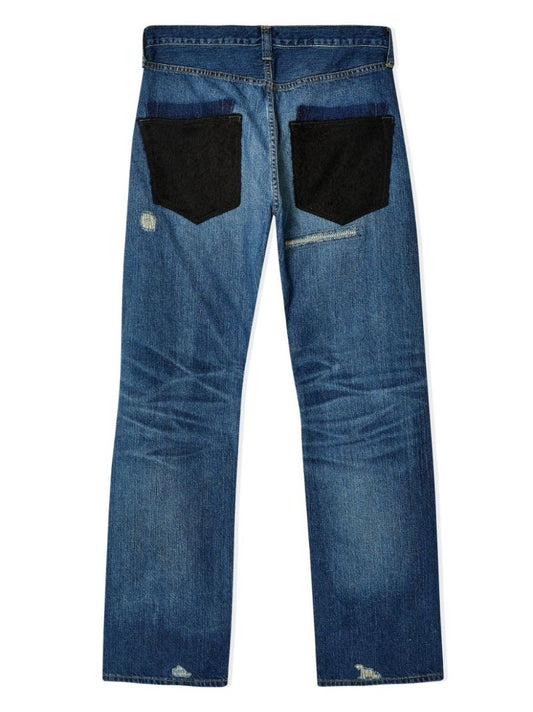 Distressed Effect Straight-leg Jeans