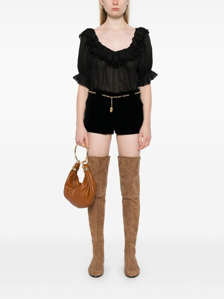 Black Velvet Shorts