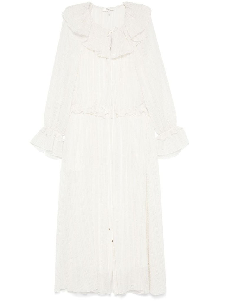 Ruffled Lurex Midi Dress