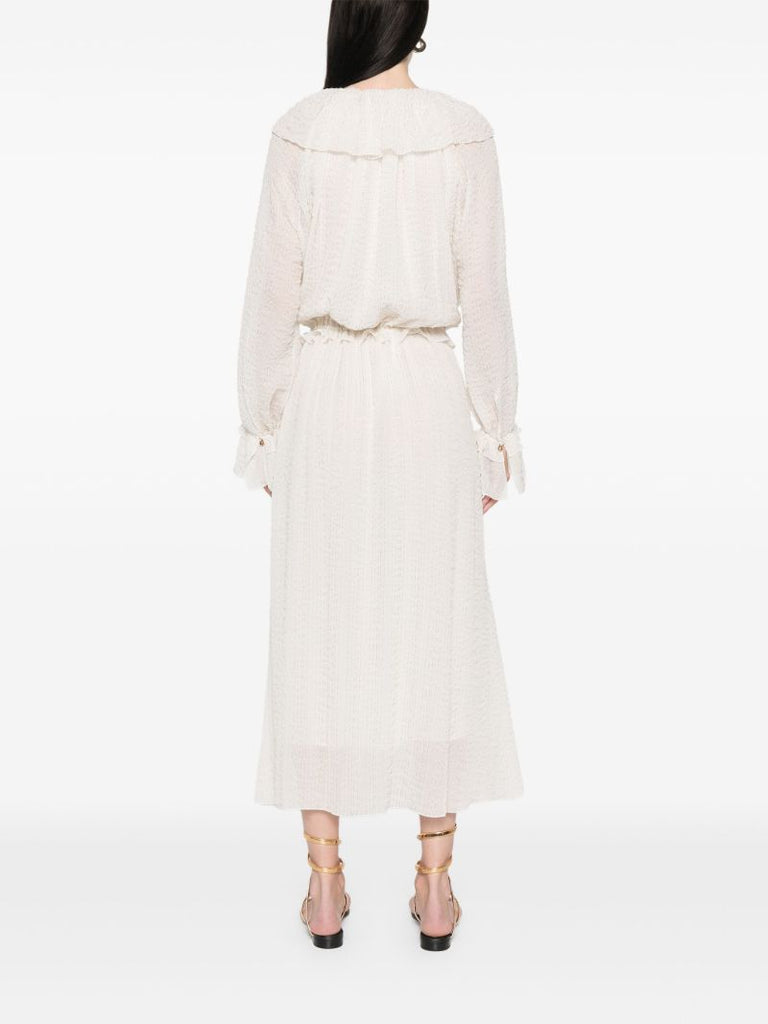 Ruffled Lurex Midi Dress