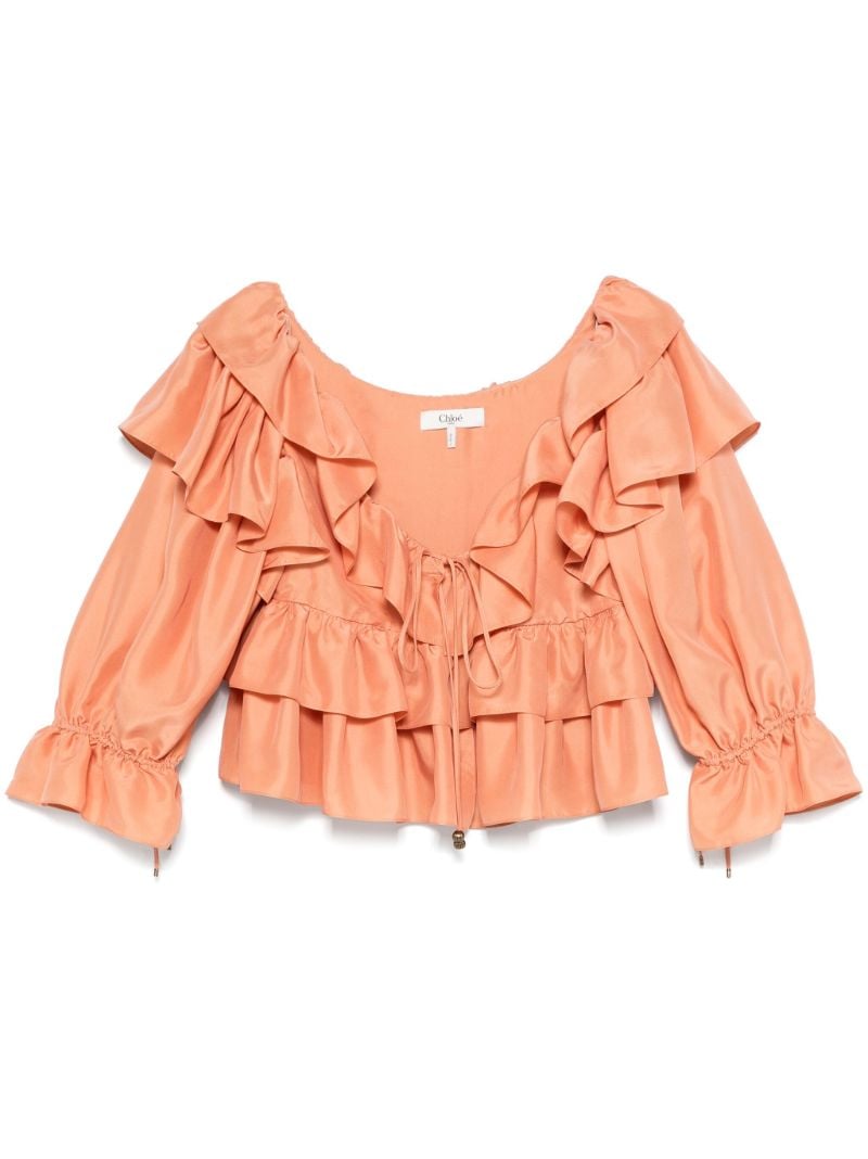 Ruffled Cropped Blouse