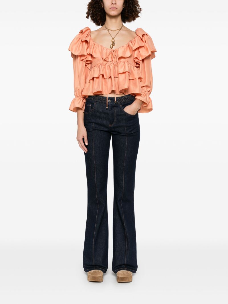 Ruffled Cropped Blouse