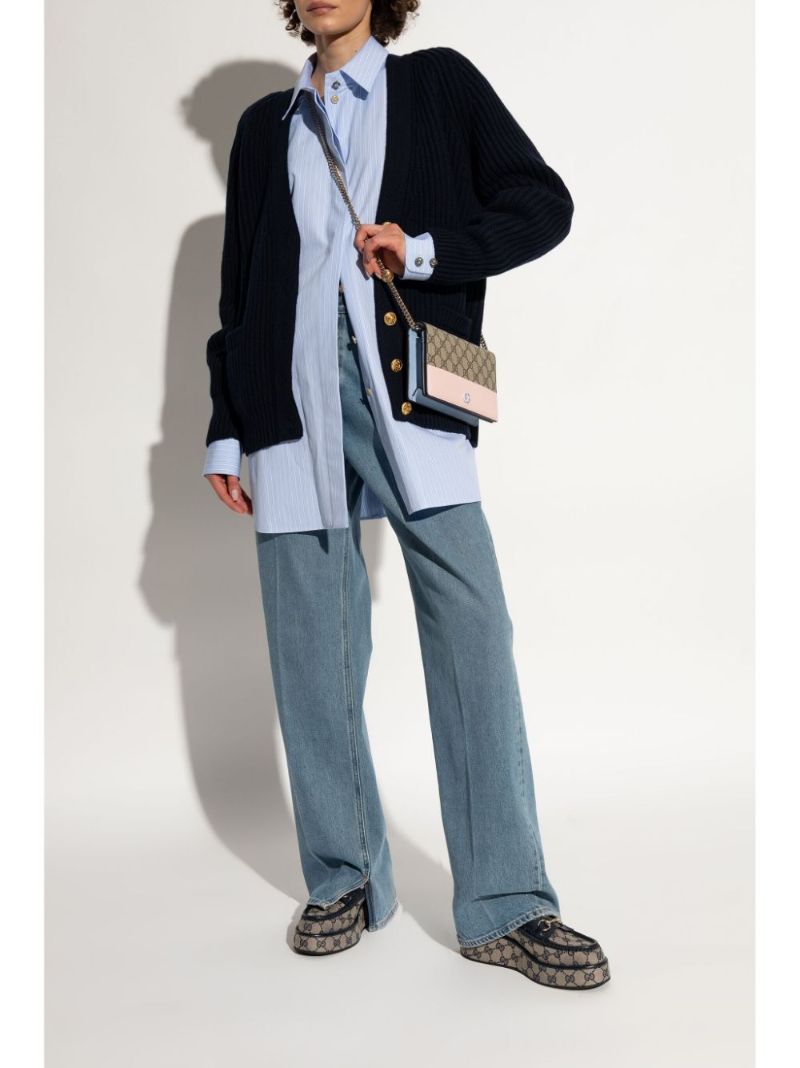 Blue Horsebit Wedge Loafers