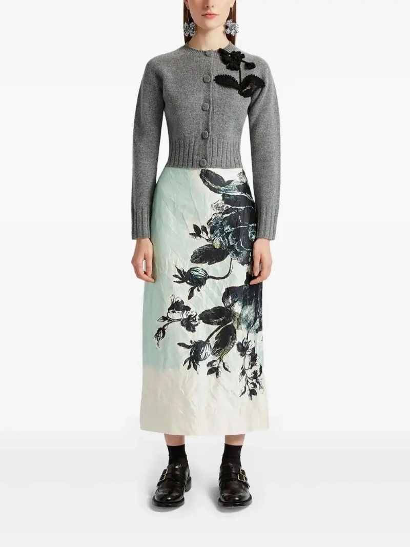 White Pencil Midi Skirt