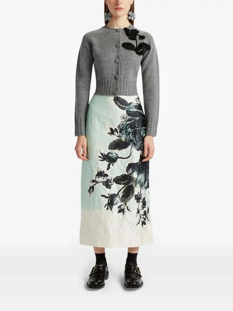 White Pencil Midi Skirt