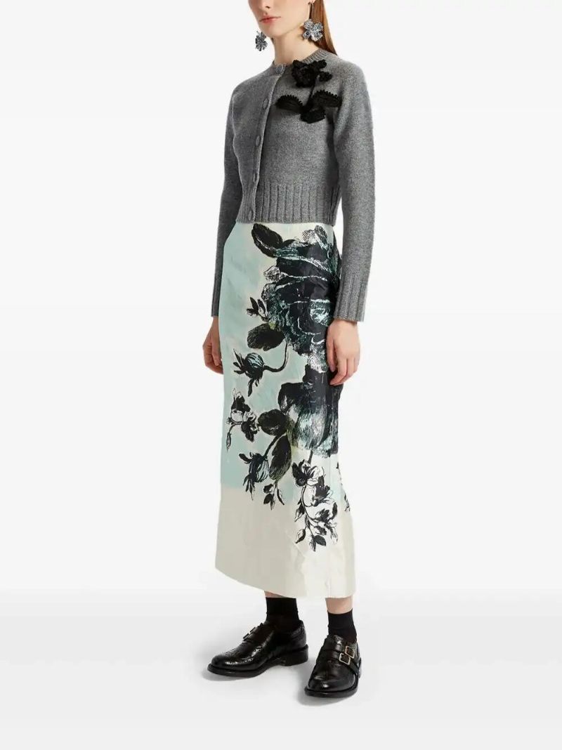White Pencil Midi Skirt