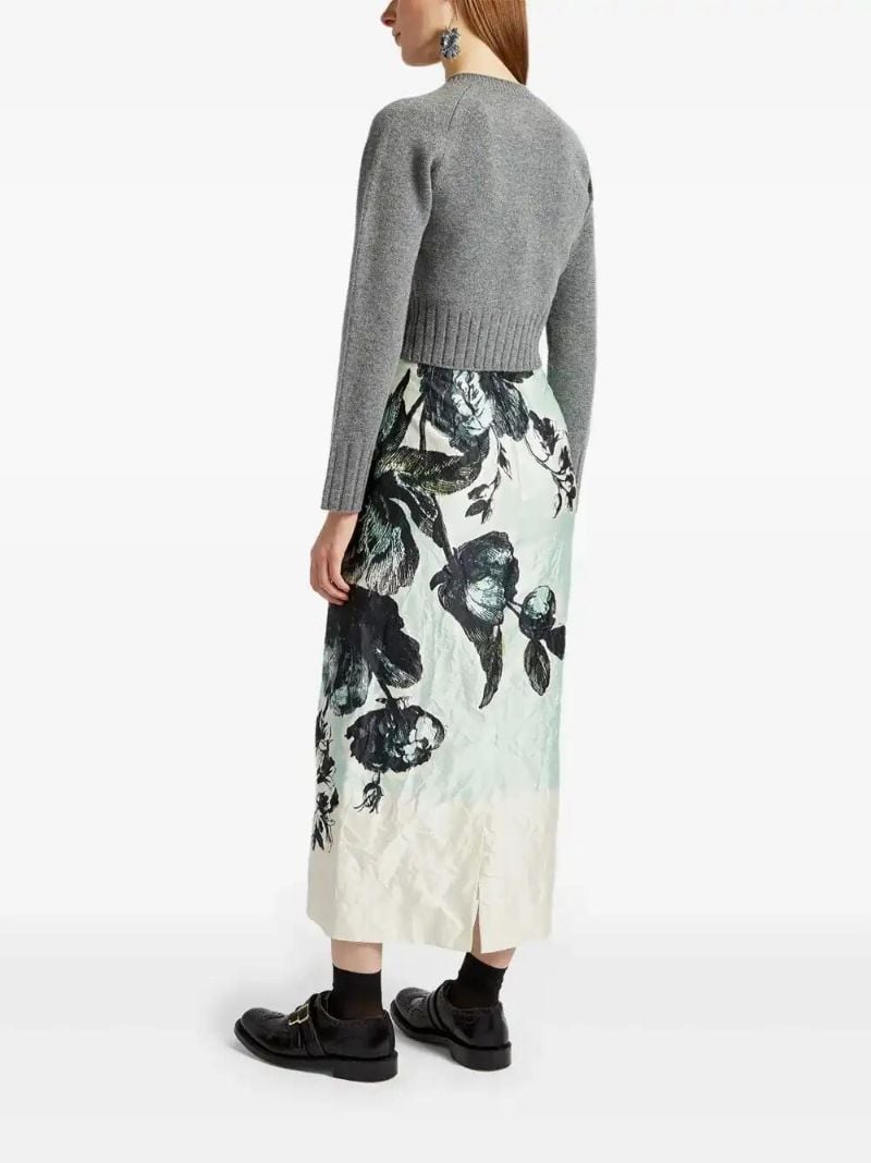 White Pencil Midi Skirt