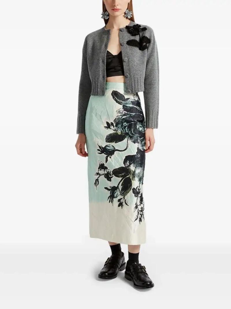 White Pencil Midi Skirt