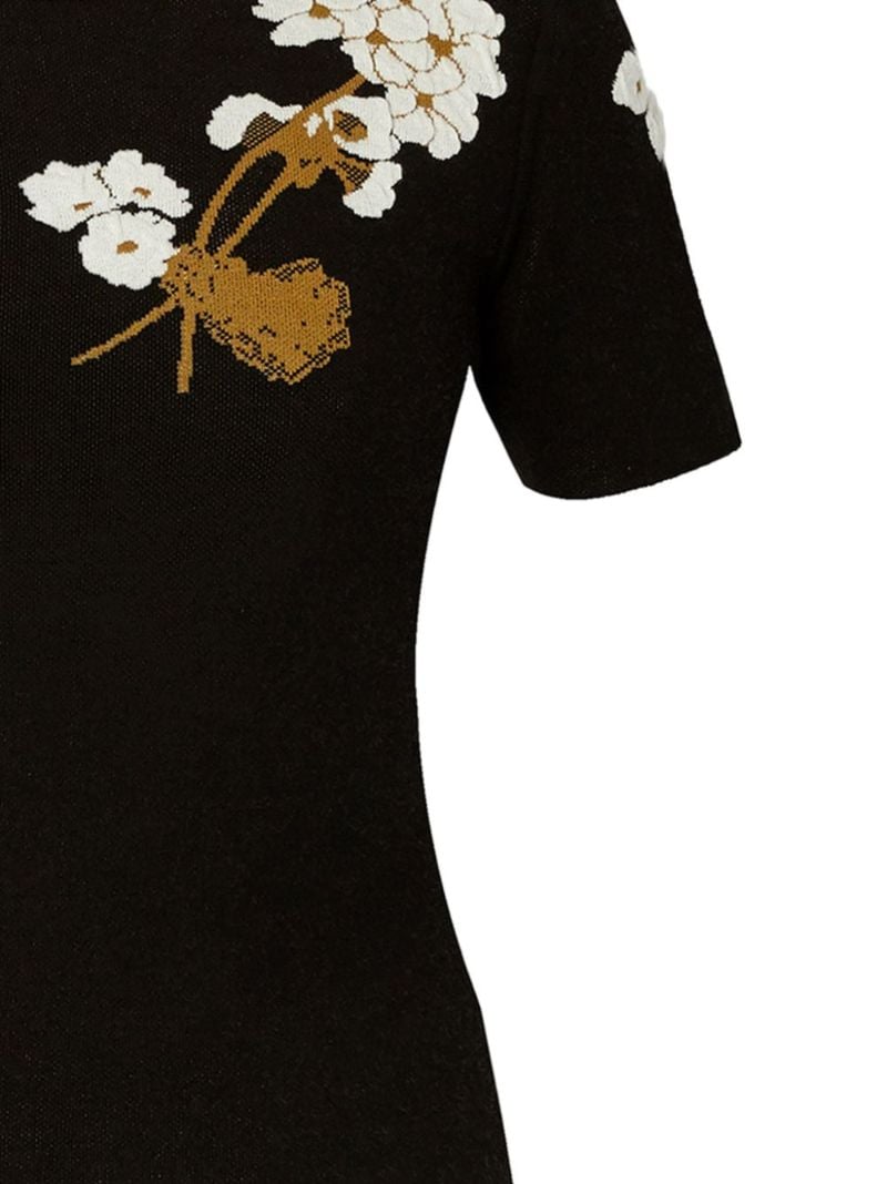 Floral-intarsia T-shirt
