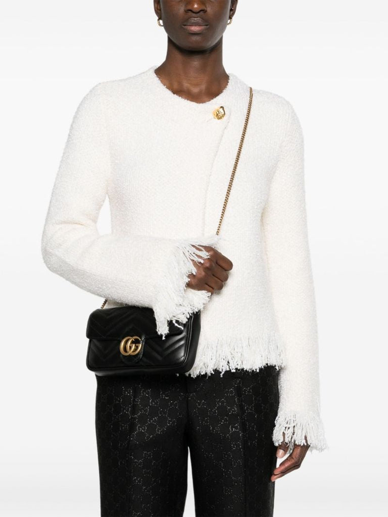 Black Gg Marmont Leather Chain Wallet