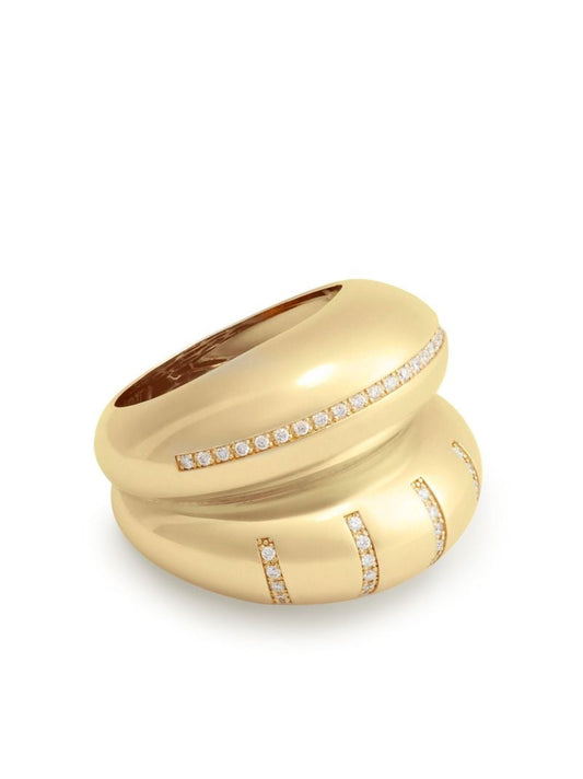 14k Yellow Gold Double Apollonia Diamond Ring