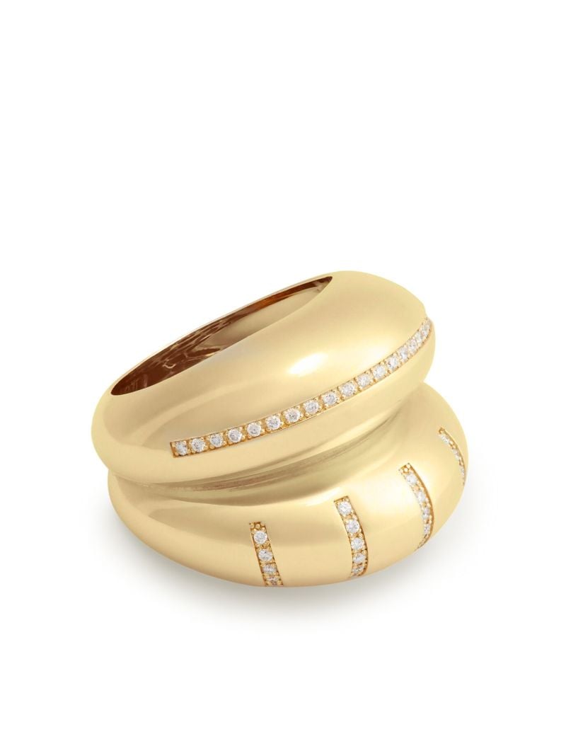 14k Yellow Gold Double Apollonia Diamond Ring
