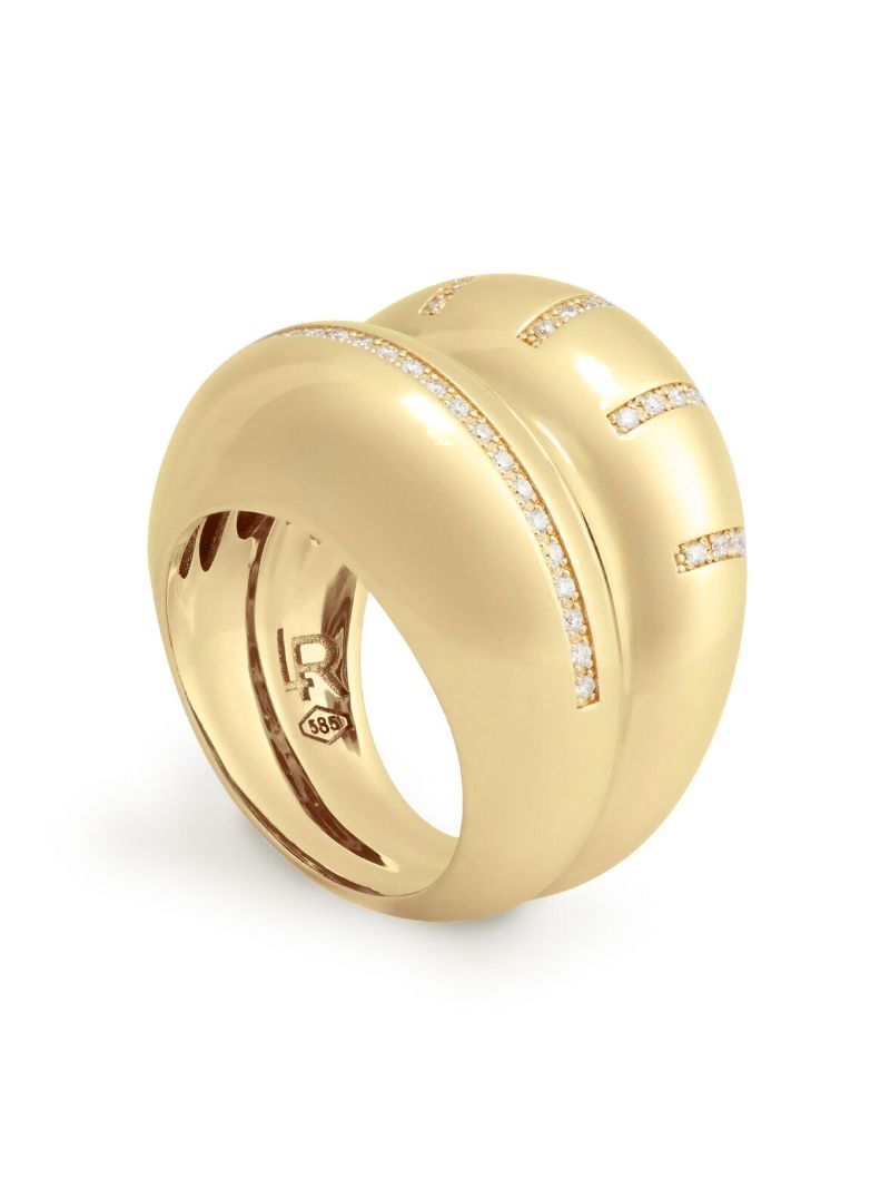 14k Yellow Gold Double Apollonia Diamond Ring