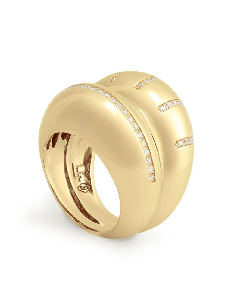 14k Yellow Gold Double Apollonia Diamond Ring