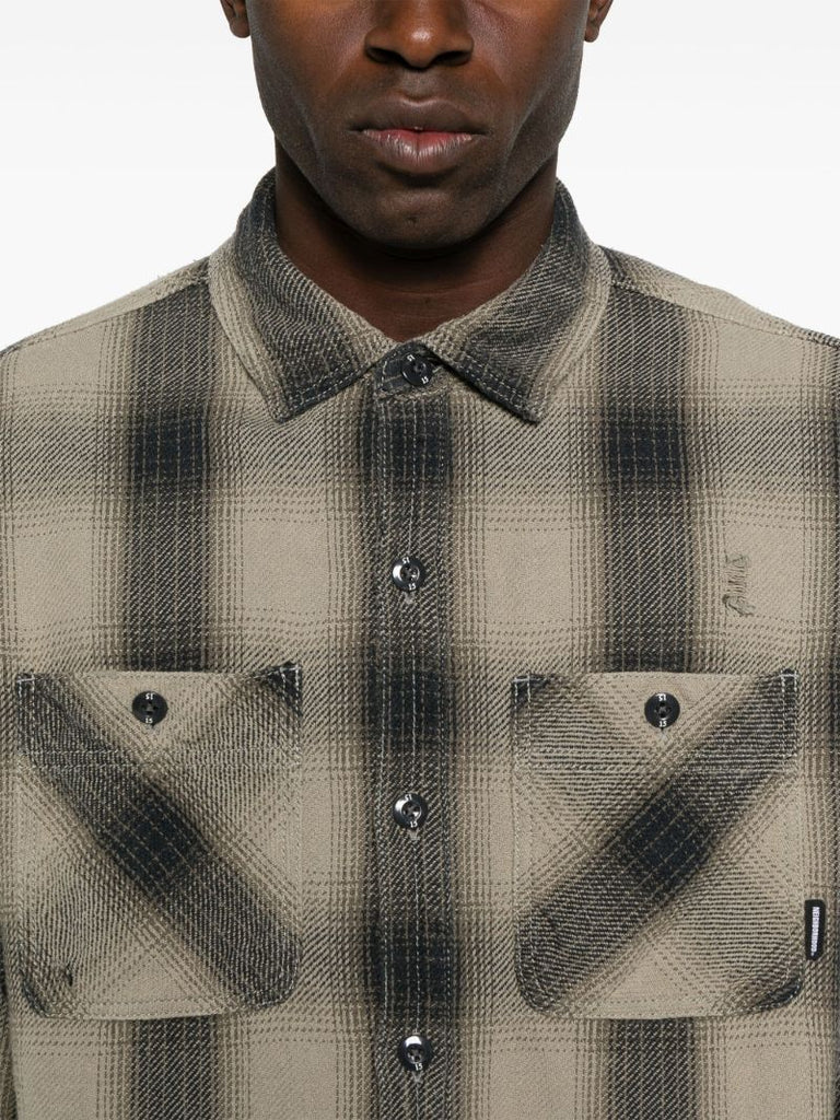 Grey Plaid-check Shirt