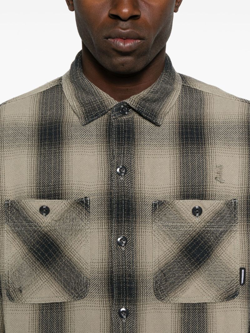 Grey Plaid-check Shirt