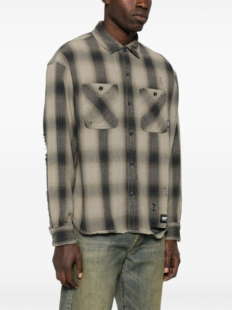 Grey Plaid-check Shirt