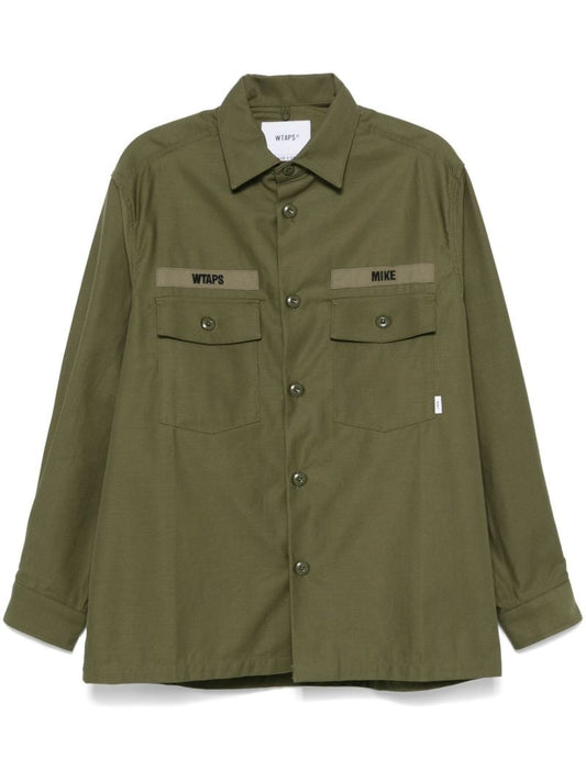 Green Logo-embroidered Shirt