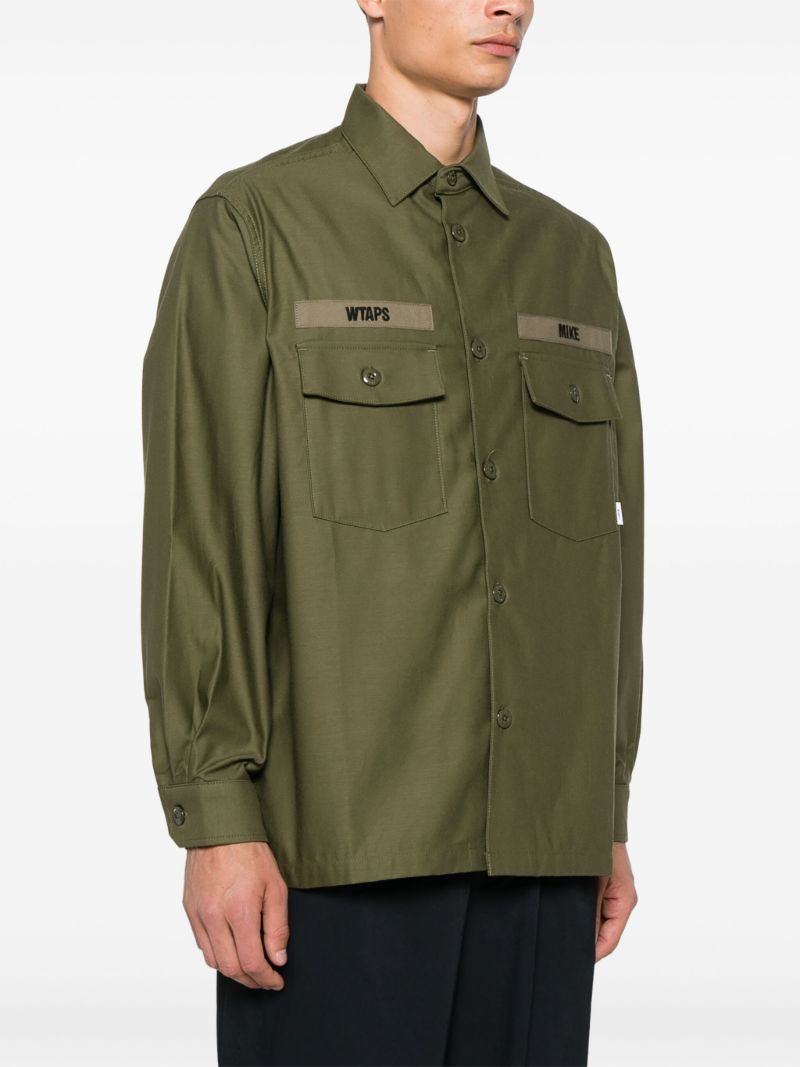 Green Logo-embroidered Shirt
