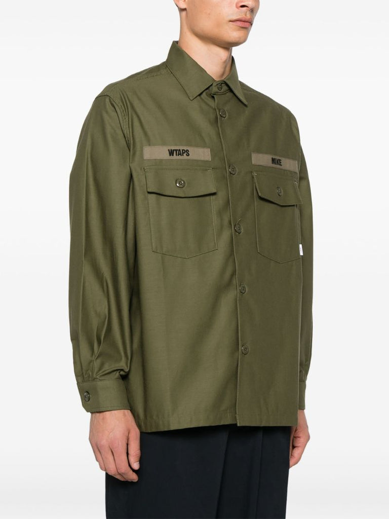 Green Logo-embroidered Shirt
