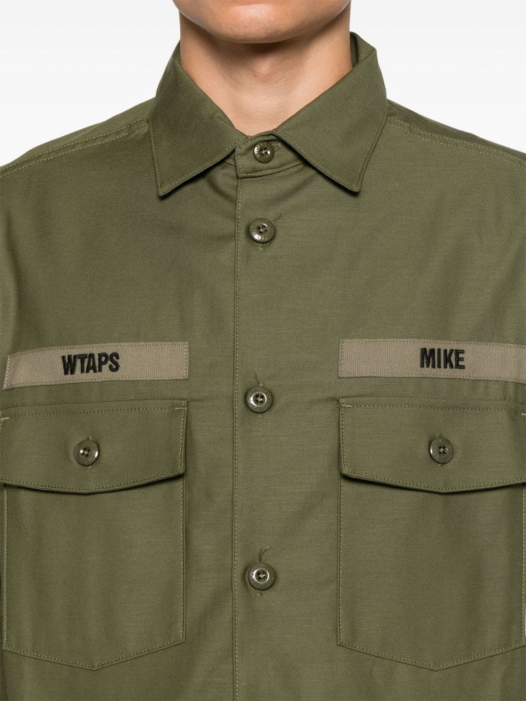 Green Logo-embroidered Shirt