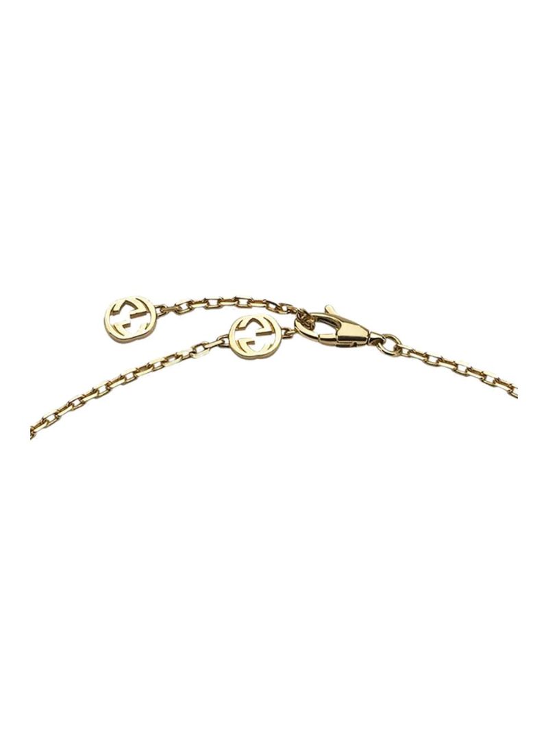 18k Yellow Gold Interlocking G Onyx Necklace