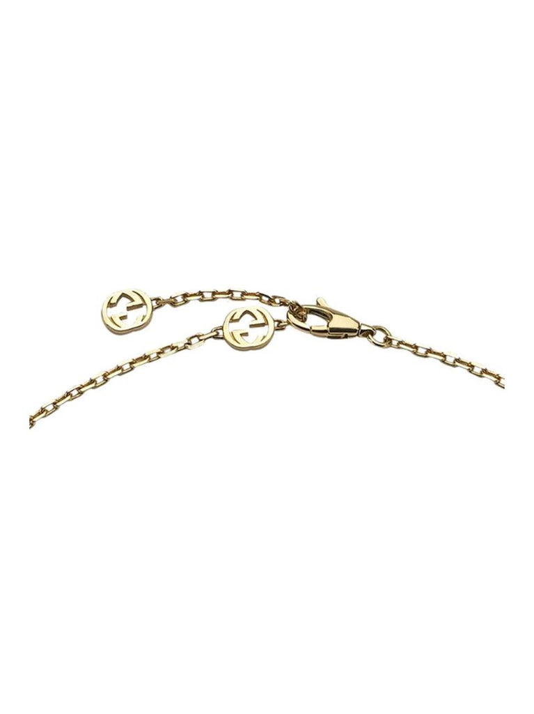 18k Yellow Gold Interlocking G Onyx Necklace