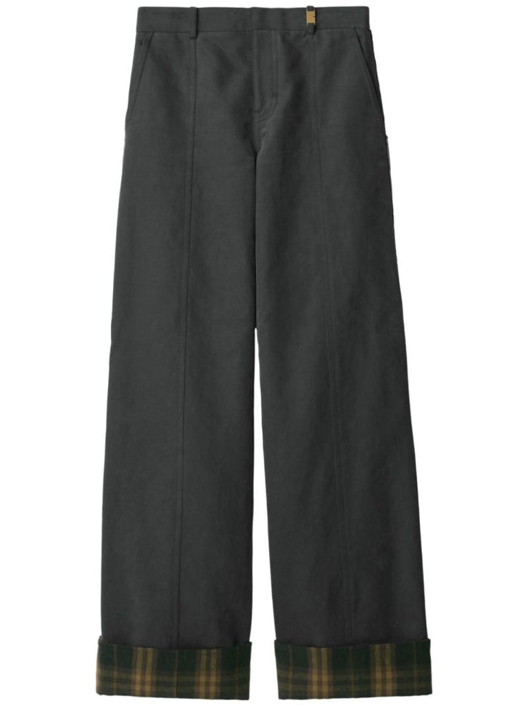 Check-trim Trousers