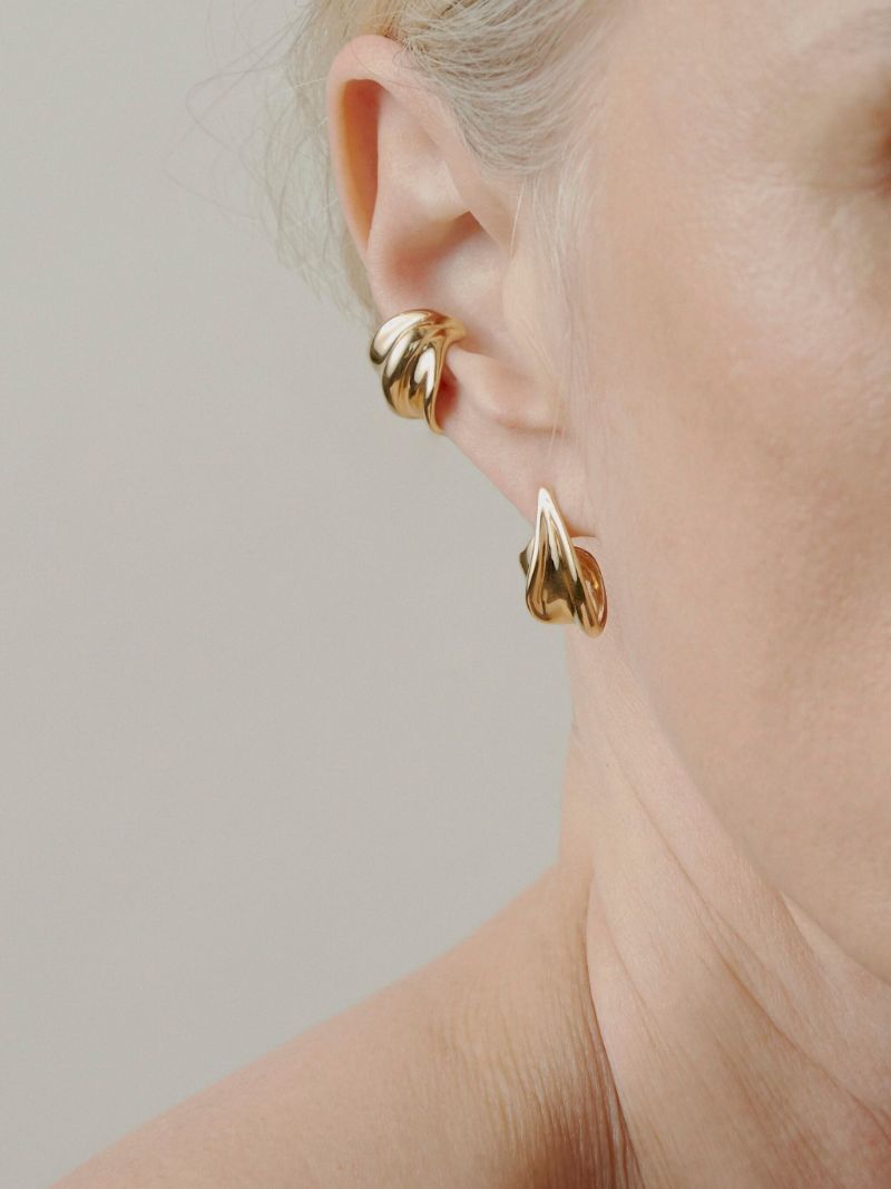14kt Gold Vermeil Wave Earrings