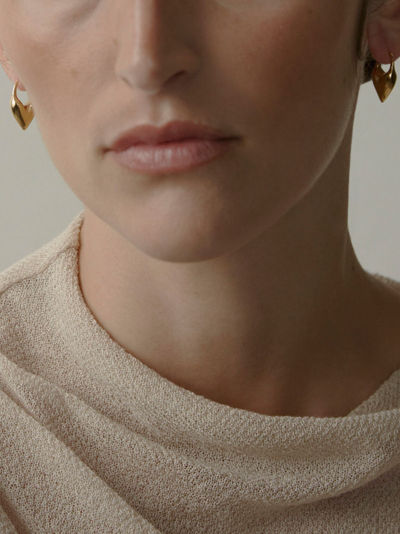 14k Gold Vermeil Roscida Heart Earrings