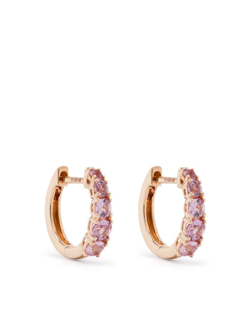 18k Rose Gold Graduated Sapphire Hoop Earrings